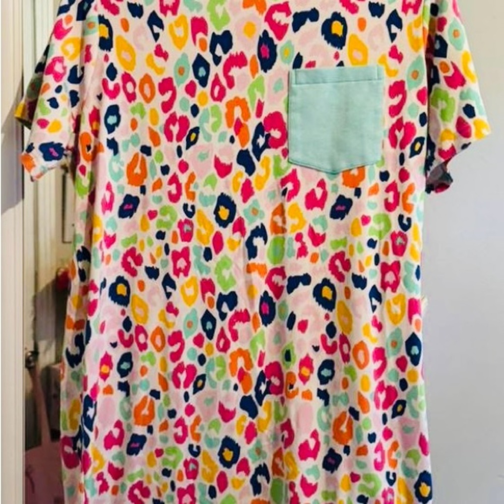Multicolor Leopard Print T-Shirt Dress